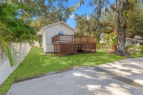 a view of backyard with green space