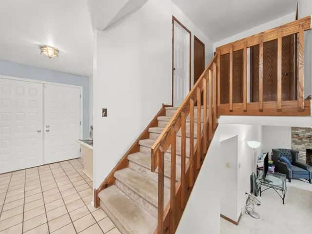 a living room with furniture and a couch