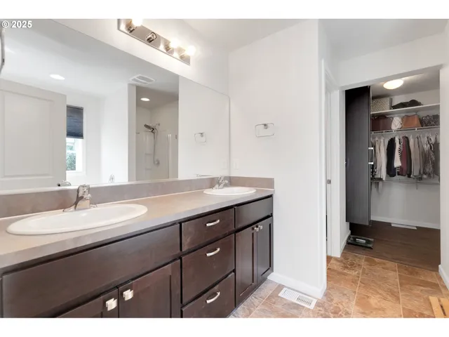 a bathroom with a sink double vanity