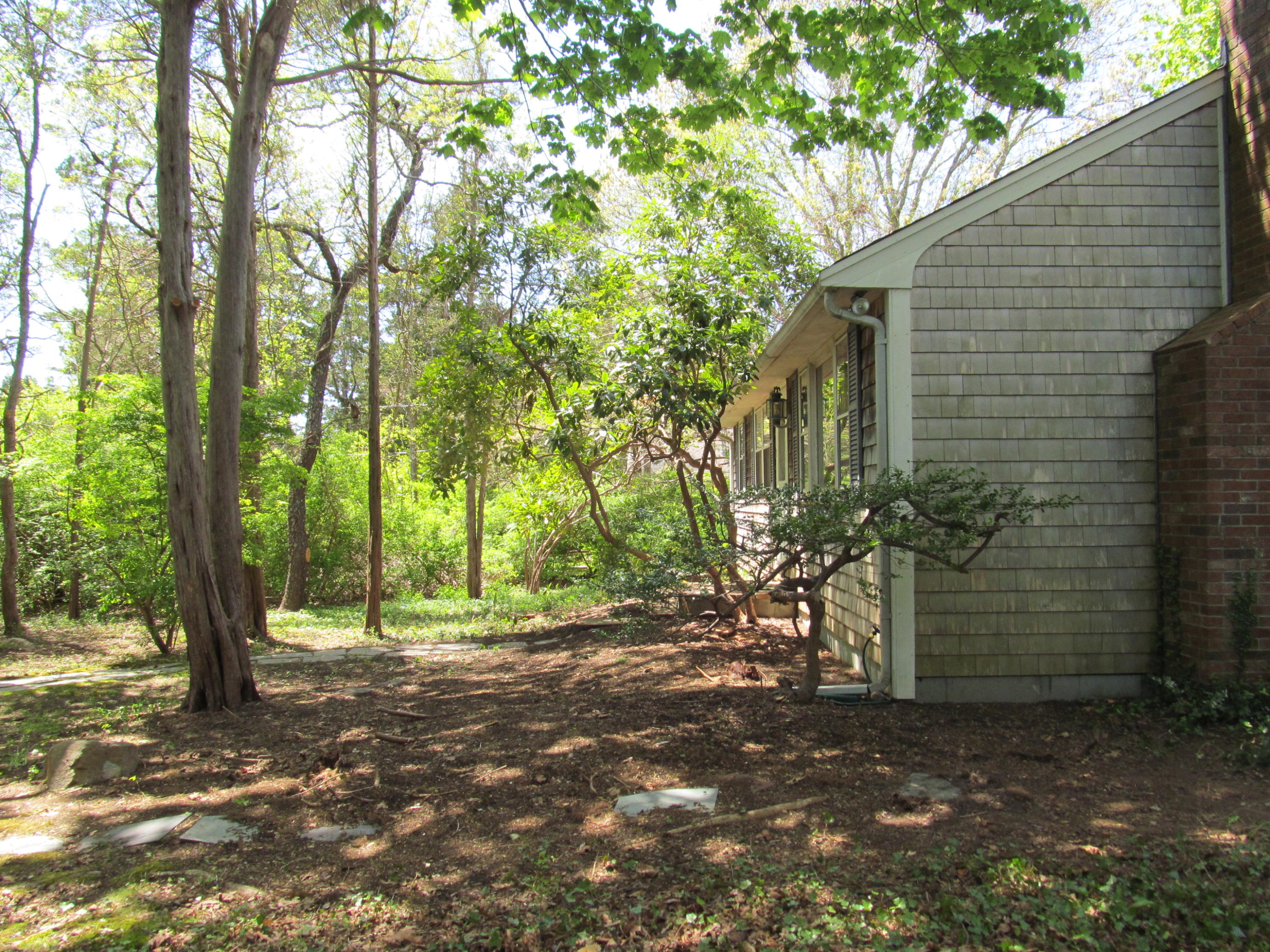 65 Chase Road Falmouth, MA 02540 - Photo 16 of 28 a view of a yard with plants and trees