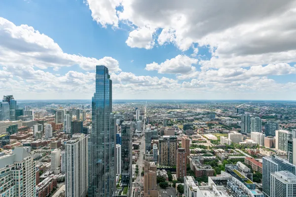 an aerial view of a city with lot of buildings