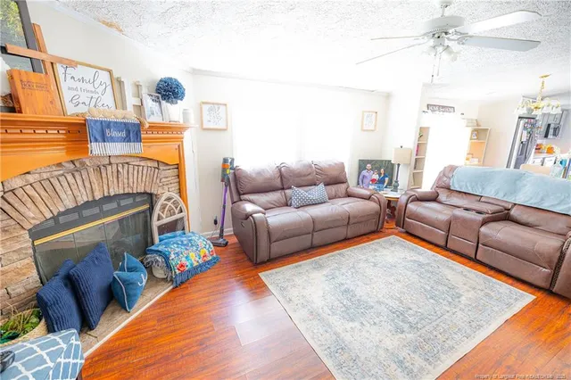 a living room with furniture and a couch