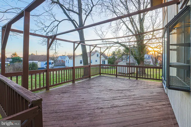 a view of trees with stairs in front of it