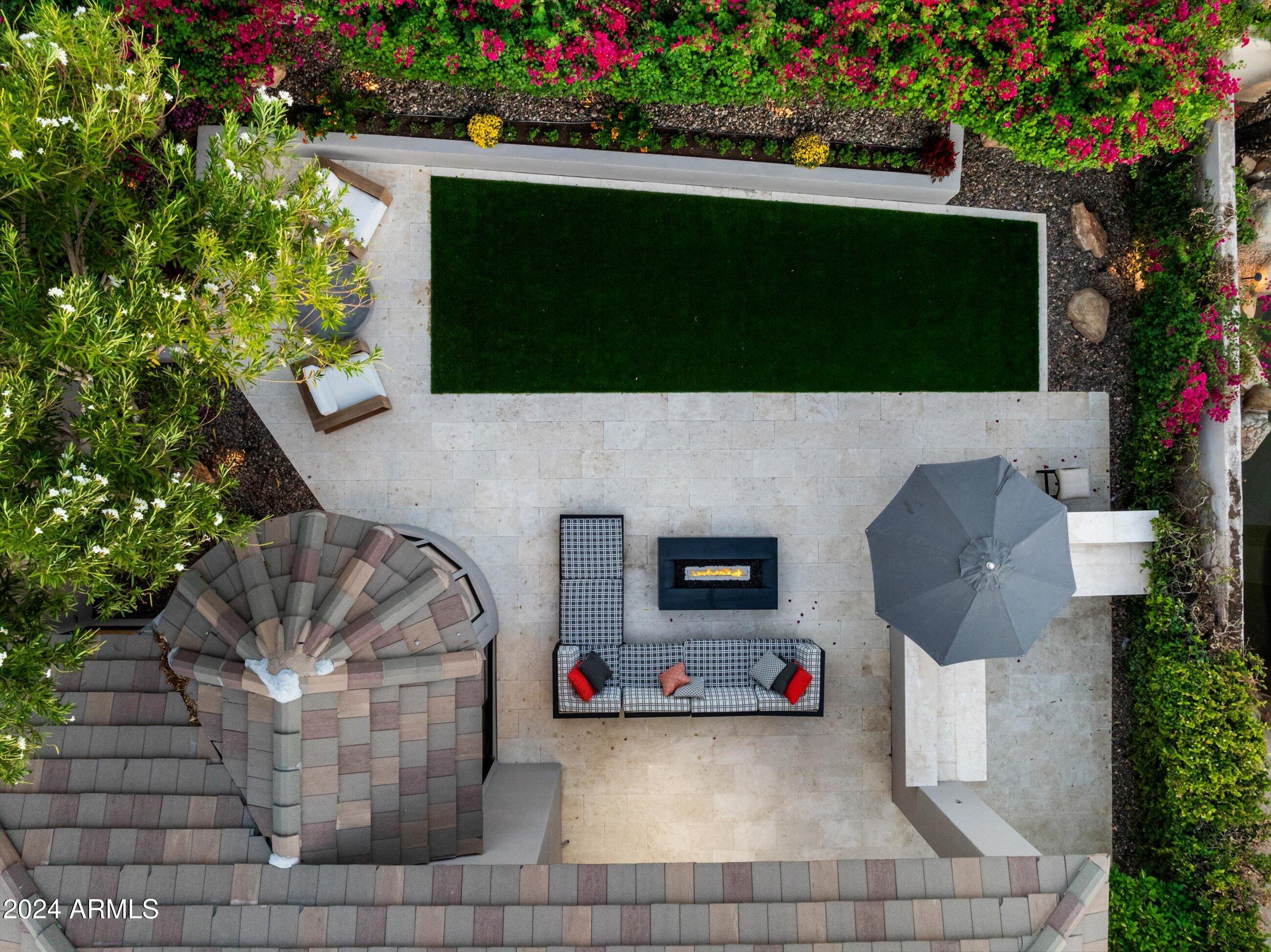 7705 East Doubletree Ranch Road, Unit 46 Scottsdale, AZ 85258 - Photo 38 of 52 ARIEL VIEW OF BACKYARD