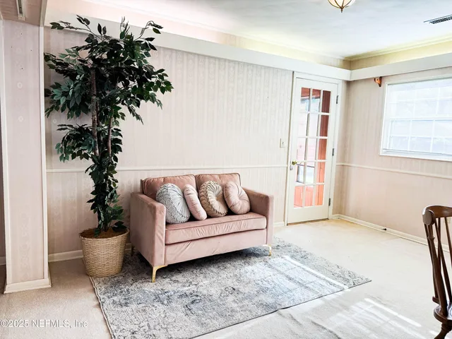 a room with a bed and a table