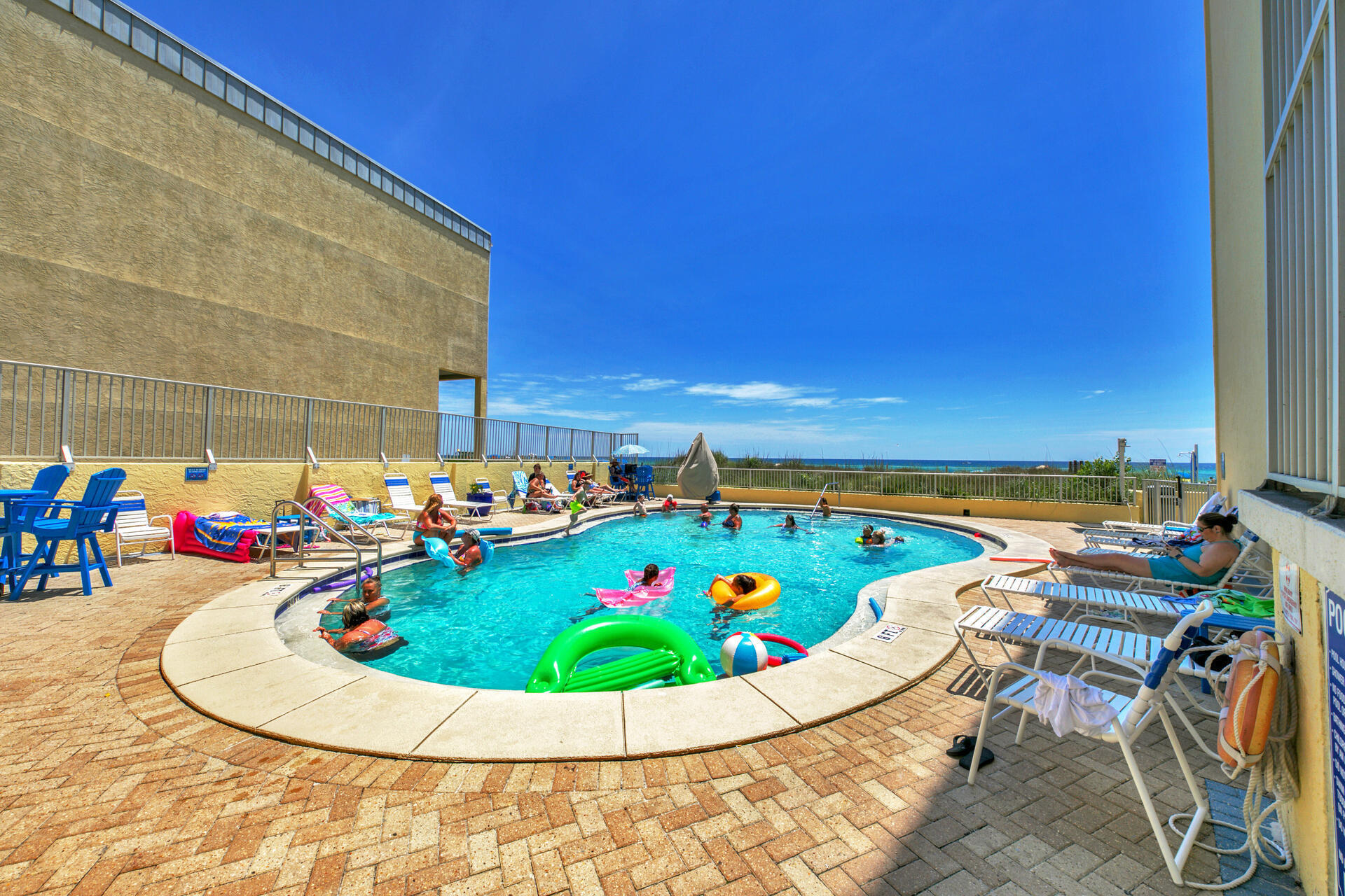 15413 Front Beach Road, Unit 406 Panama City Beach, FL 32413 - Photo 13 of 21 a view of swimming pool with seating space