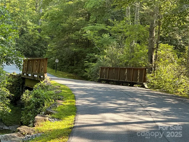 a view of a large yard with lots of bushes