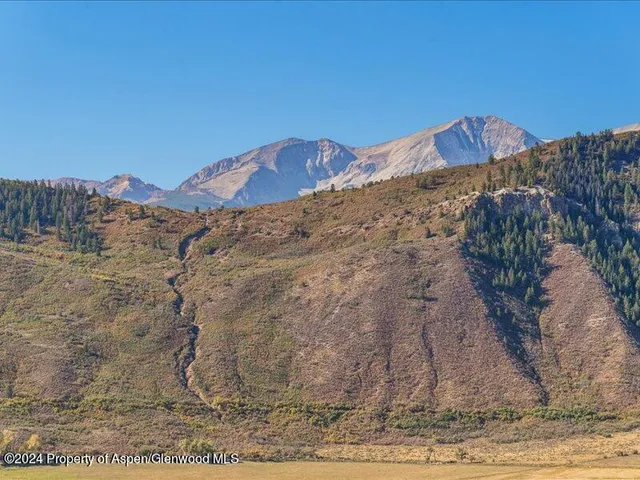 a view of a dry yard with wooden fence