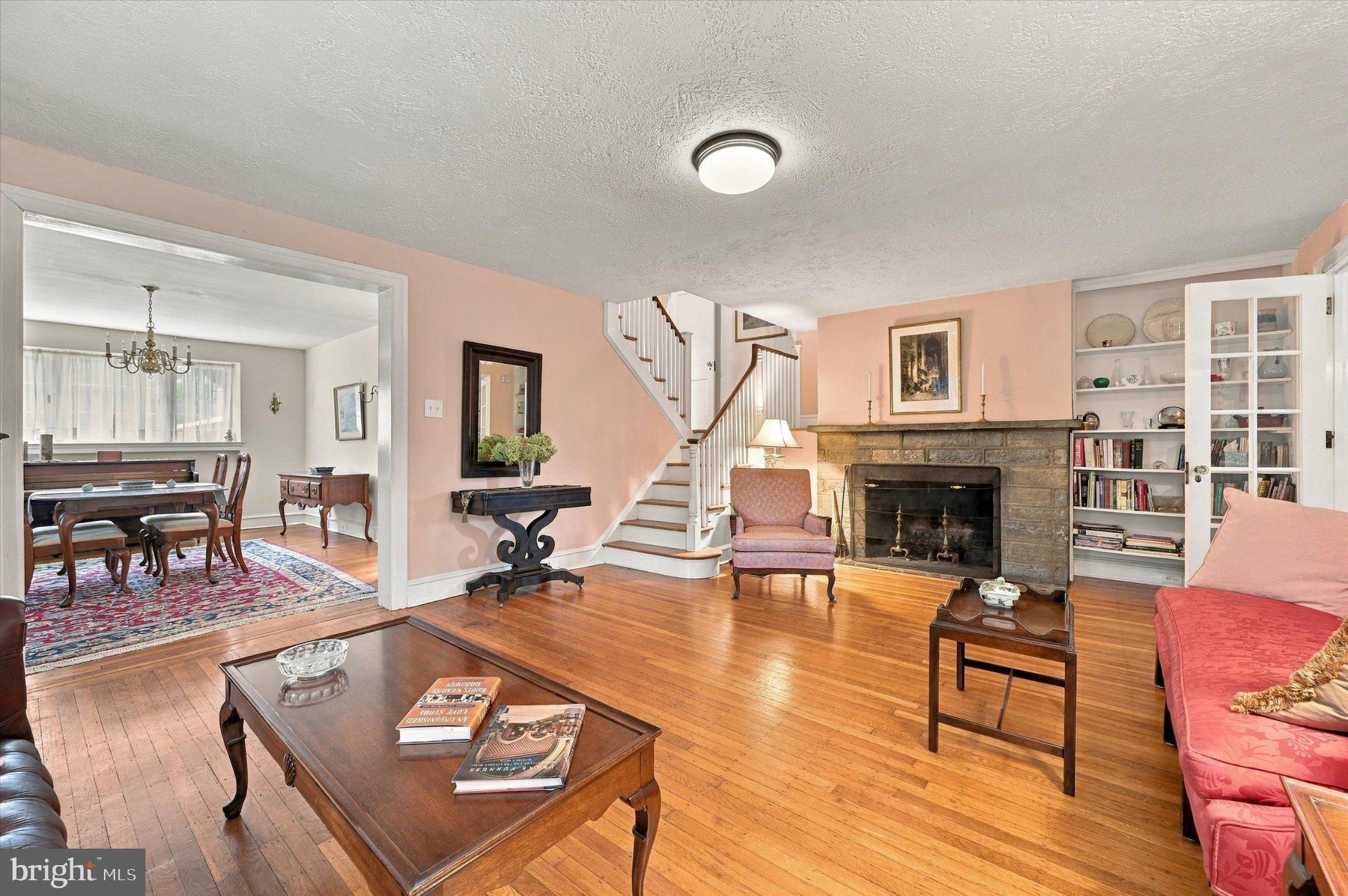 7811 Winston Road Philadelphia, PA 19118 - Photo 7 of 39 Living room with Fireplace