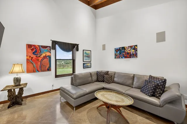a living room with furniture and a couch