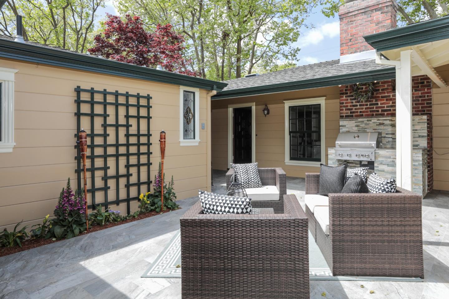 486 Chatham Road Burlingame, CA 94010 - Photo 25 of 41 a front view of a house having patio