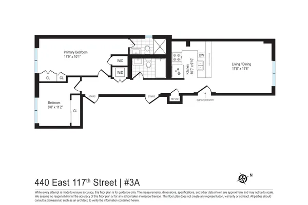 $890,000 | 440 East 117th Street, Unit 3A | East Harlem