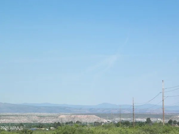 a view of a field with an ocean view