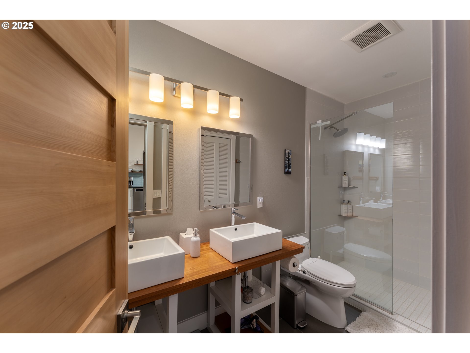 8331 Northeast Worden Hill Road Dundee, OR 97115 - Photo 15 of 48 a bathroom with a sink and a mirror