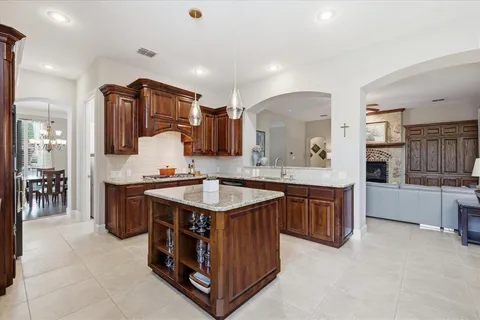 a kitchen with lots of counter top space