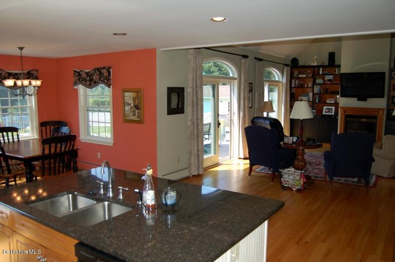 kitchen island, eat-in dining area & LR