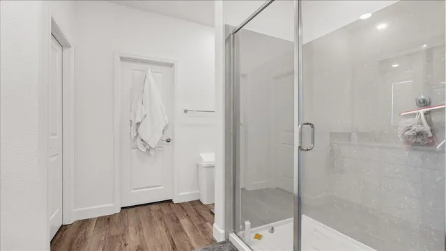 a bathroom with a shower