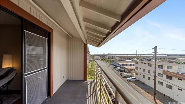 a city view from the balcony