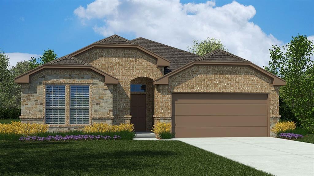 111 Castell Court Rhome, TX 76078 - Photo 25 of 28 Front Elevation-D.R. Horton's Crownpoint Floor Plan Elevation- A-All Home and community information, including pricing, included features, terms, availability and amenities, are subject to change at any time without notice or obligation. All Drawings, pictures, photographs, video, square footages, floor plans, elevations, features, colors and sizes are approximate for illustration purposes only and will vary from the homes as built.