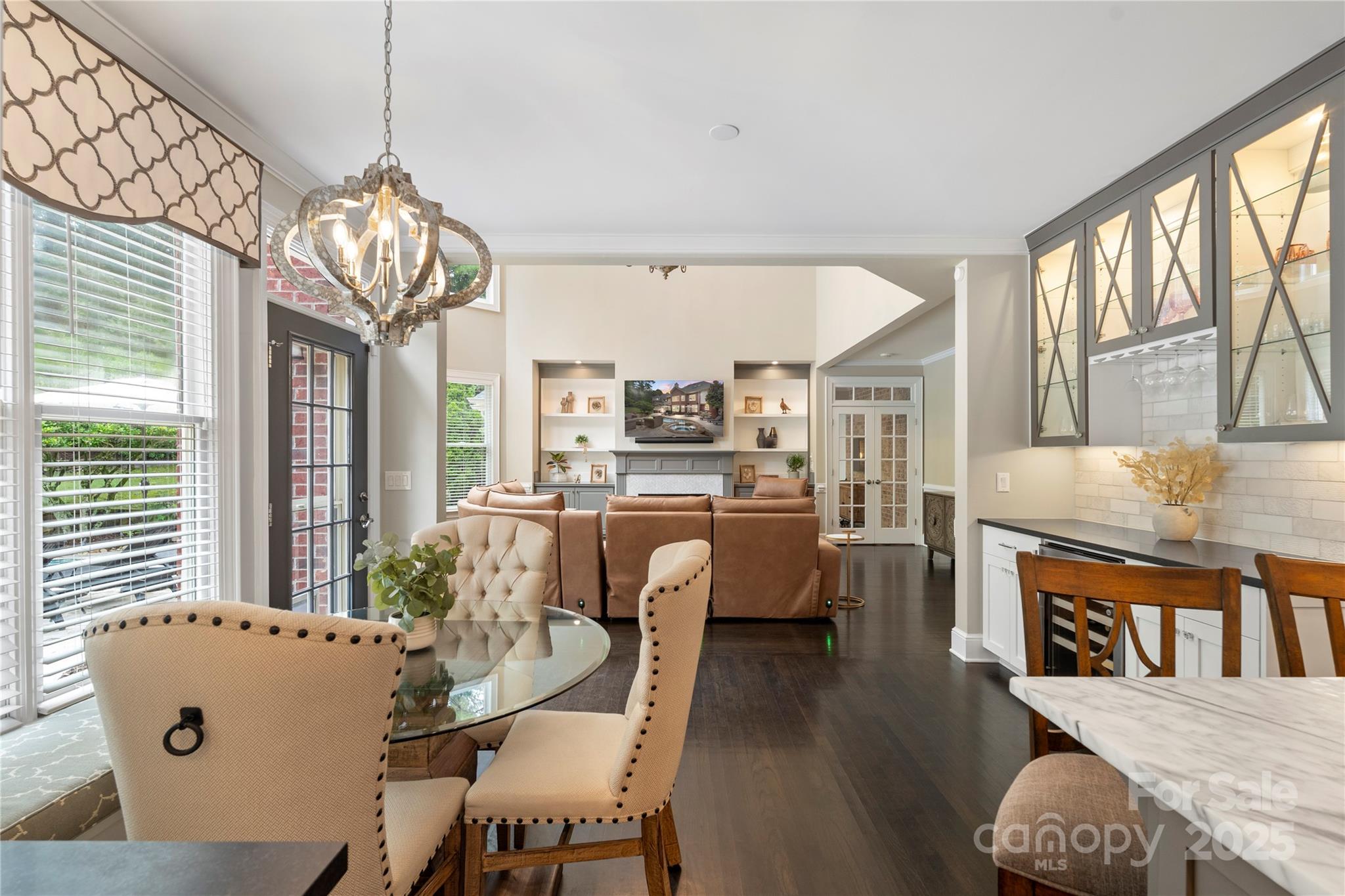 14654 Trading Path Way Charlotte, NC 28277 - Photo 19 of 48 a living room with furniture wooden floor and a chandelier