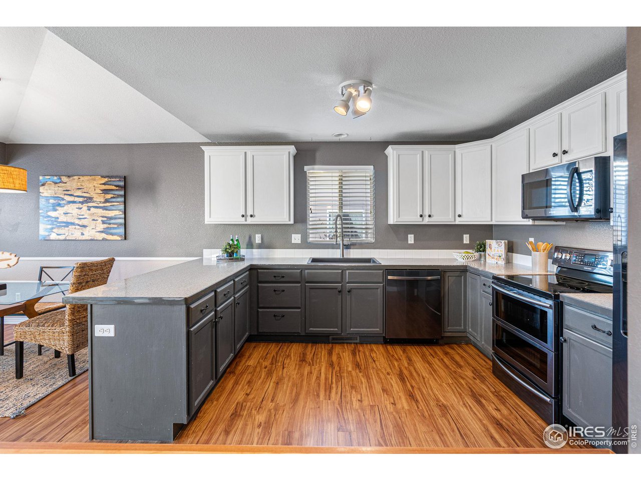 628 Sumac Street Frederick, CO 80530 - Photo 17 of 38 a kitchen with stainless steel appliances granite countertop a stove a sink dishwasher and a refrigerator