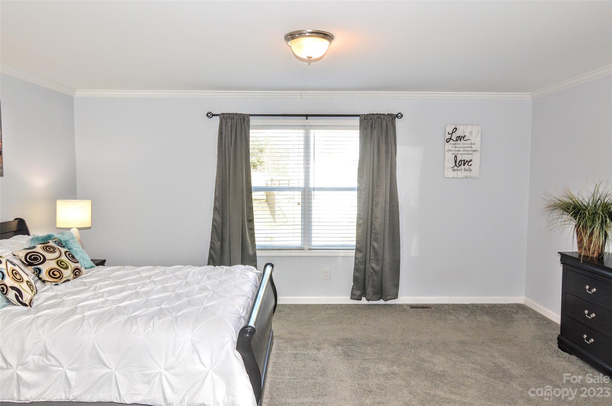 5717 Griffith Road Monroe, NC 28112 - Photo 25 of 48 a bedroom with a bed and a potted plant