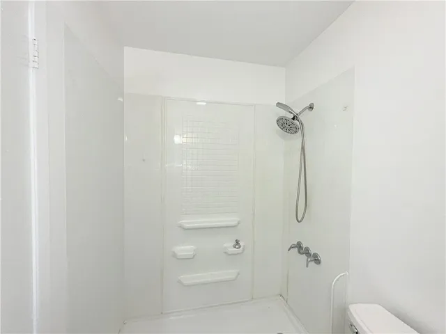 a bathroom with a shower