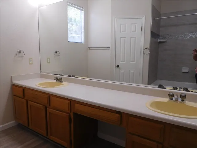 a view of a backyard with a trees