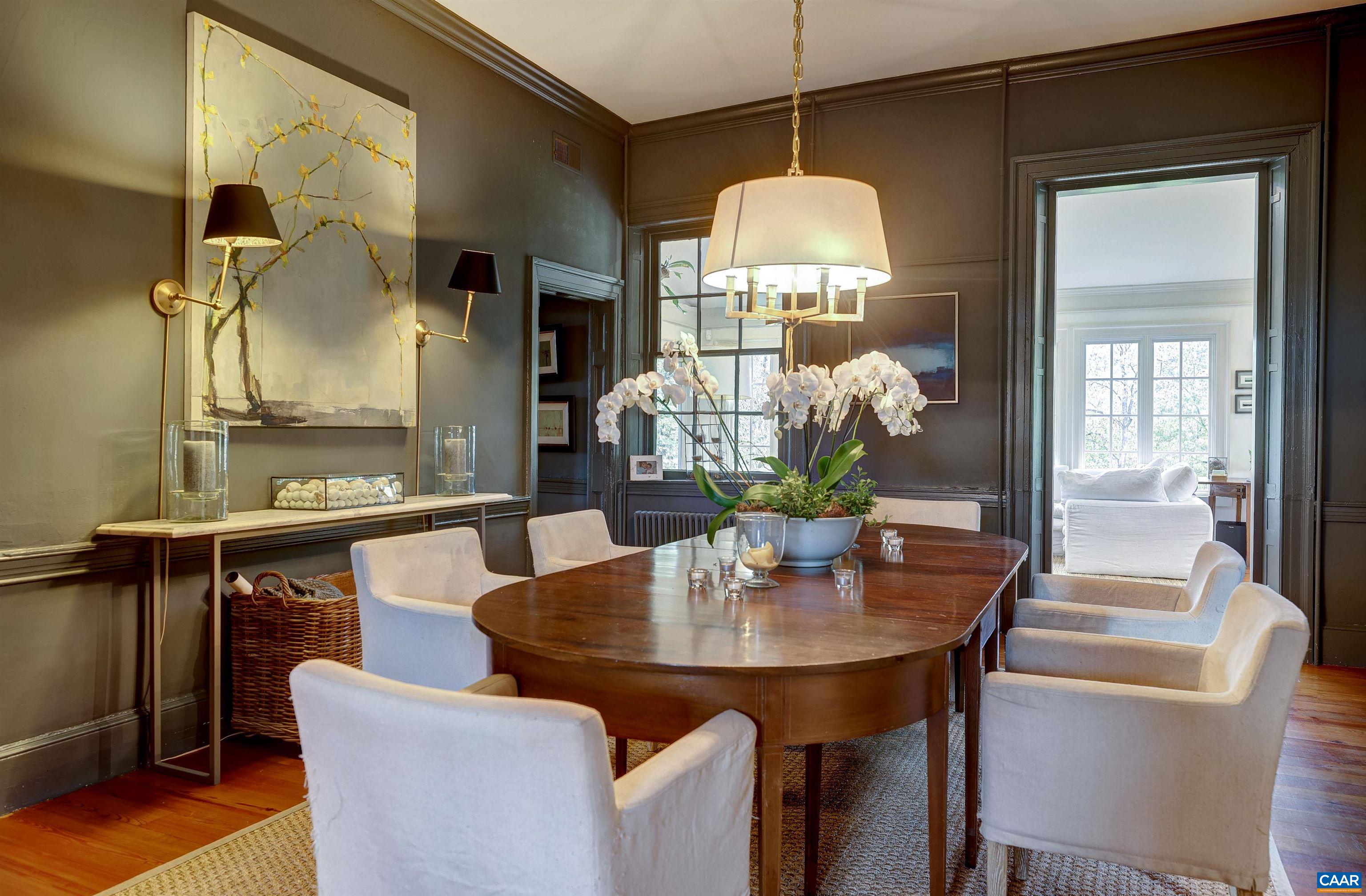 4710 Dickerson Road Earlysville, VA 22936 - Photo 15 of 75 a dining room with furniture a chandelier and window