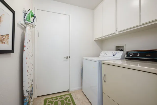 a view of a garden with an outdoor space