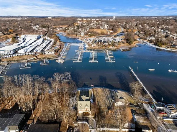an aerial view of multiple house