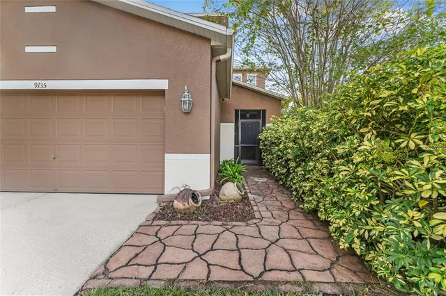 a view of a backyard