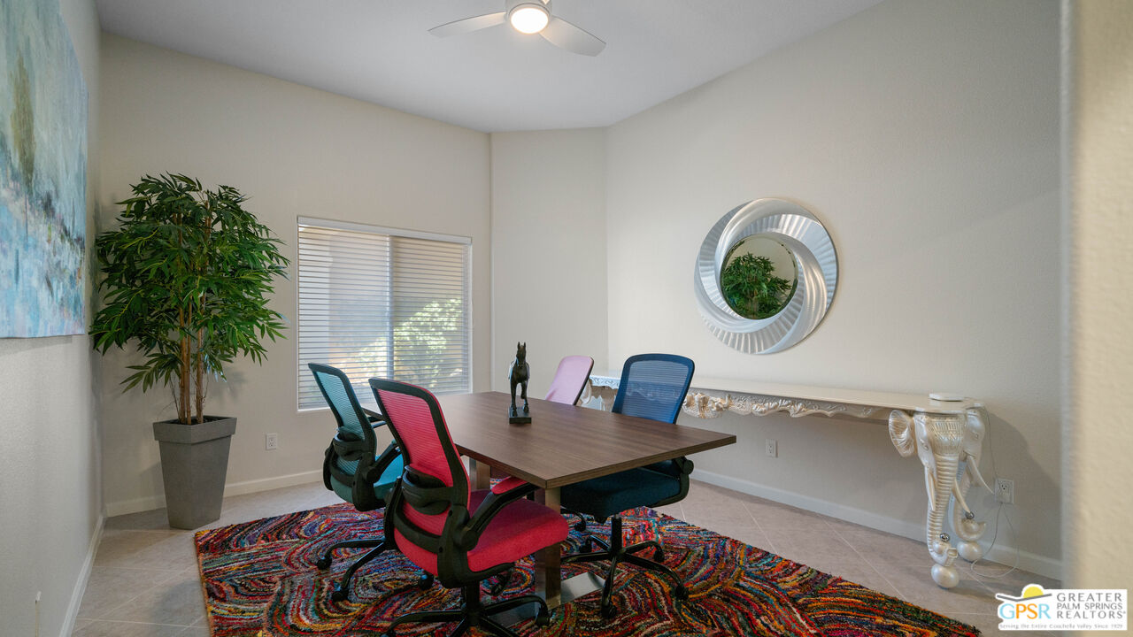 72 North Kavenish Drive Rancho Mirage, CA 92270 - Photo 45 of 73 a view of a dining room with furniture and chandelier