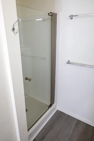 a bathroom with a shower