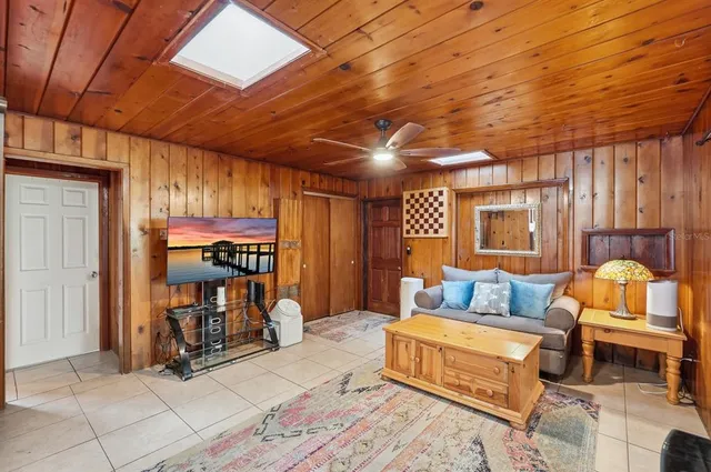 a blue chair sitting in front of a building