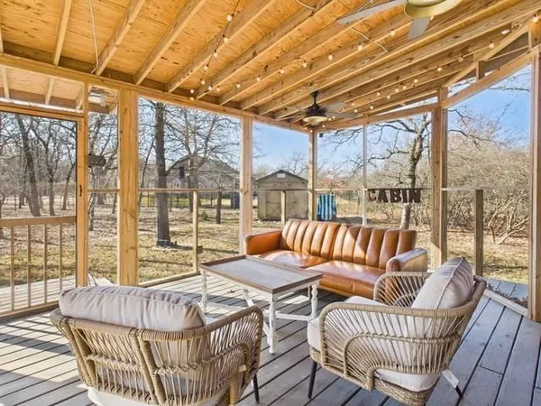 a balcony with furniture and outdoor space