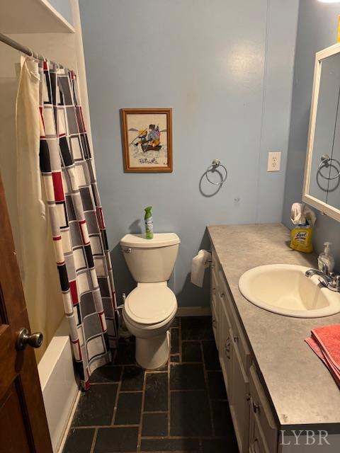 1092 Mount Pleasant Road Pamplin, VA 23958 - Photo 14 of 17 a bathroom with a toilet a sink and a mirror