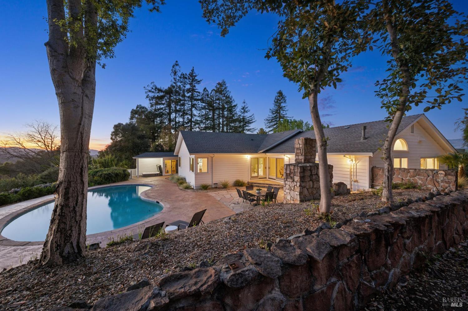 1236 North Fitch Mountain Road Healdsburg, CA 95448 - Photo 21 of 70 a view of a house with a yard