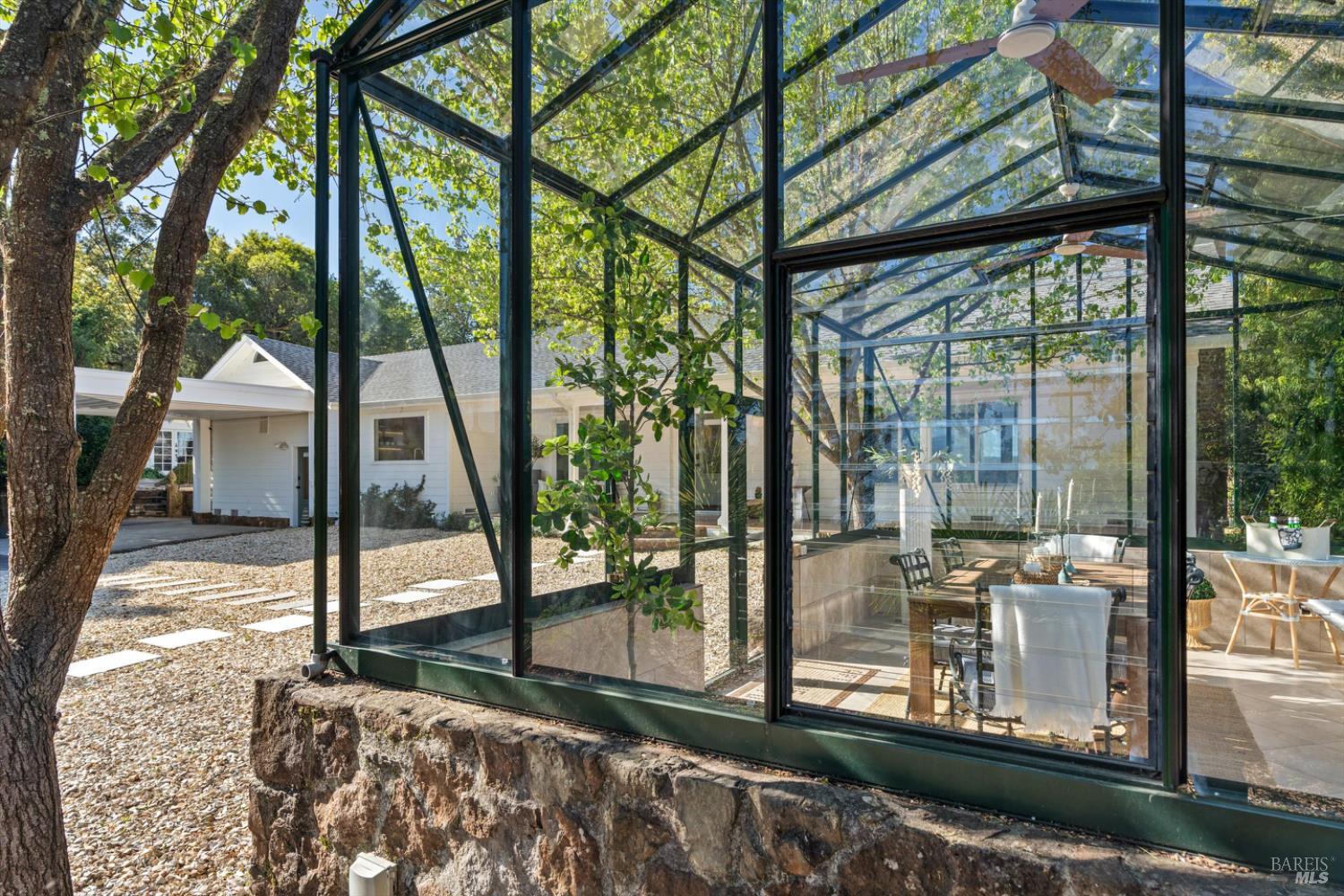 1236 North Fitch Mountain Road Healdsburg, CA 95448 - Photo 28 of 70 a view of a porch with a backyard