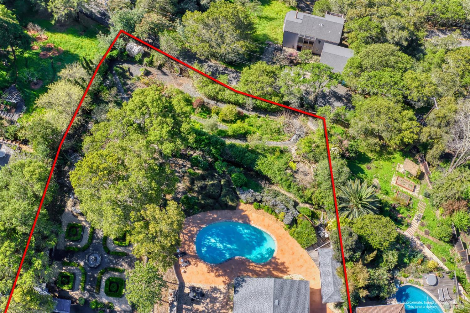 1236 North Fitch Mountain Road Healdsburg, CA 95448 - Photo 70 of 70 an aerial view of residential house with outdoor space and trees all around
