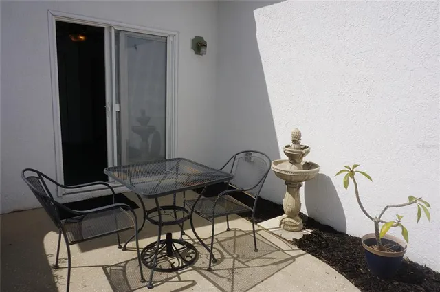 a table and chairs in a room