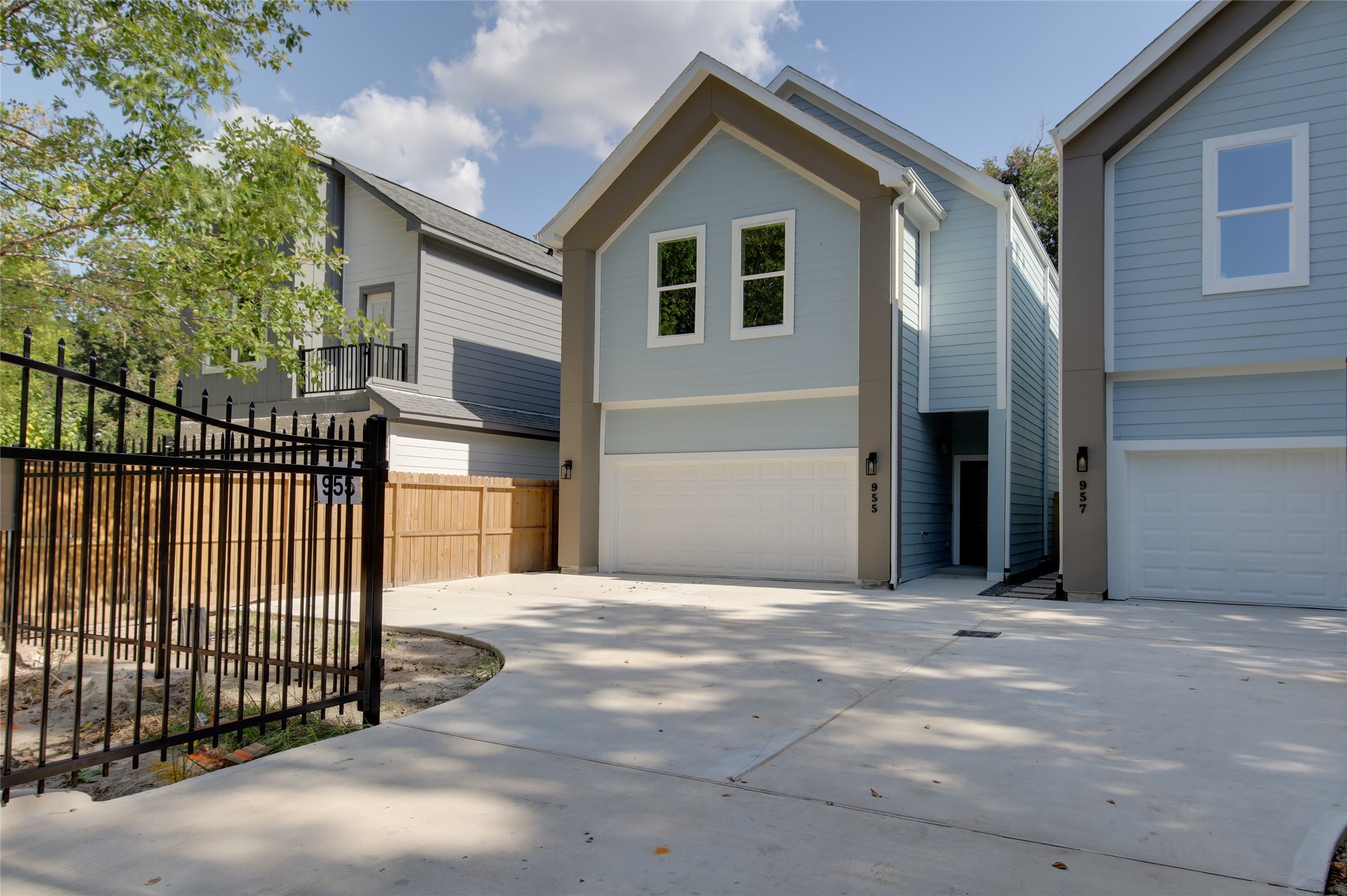 a view of a house with a garage