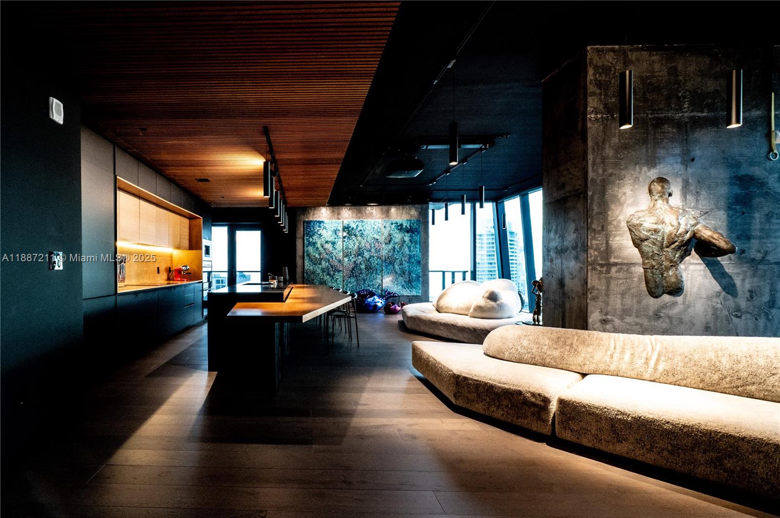 1451 Brickell Avenue, Unit 3903 Miami, FL 33131 - Photo 11 of 44 a living room with furniture and a large window