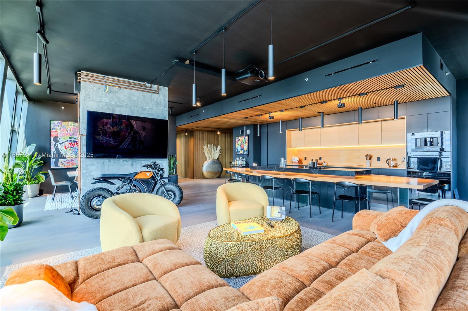 1451 Brickell Avenue, Unit 3903 Miami, FL 33131 - Photo 4 of 44 a living room with furniture kitchen view and a large window