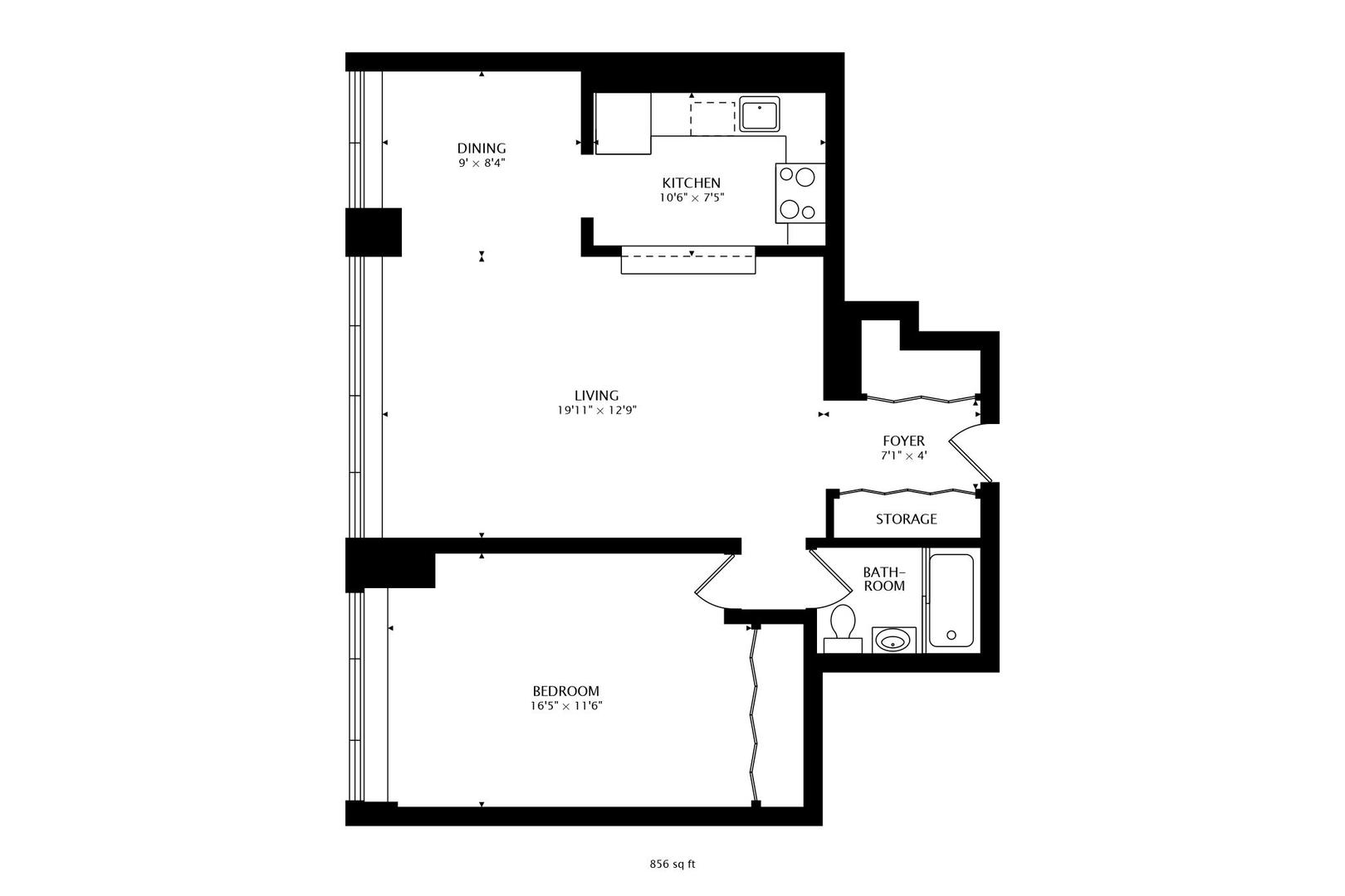 655 West Irving Park Road, Unit 1403 Chicago, IL 60613 - Photo 36 of 36 a picture of a floor plan