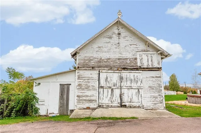 a garden view with a seating space