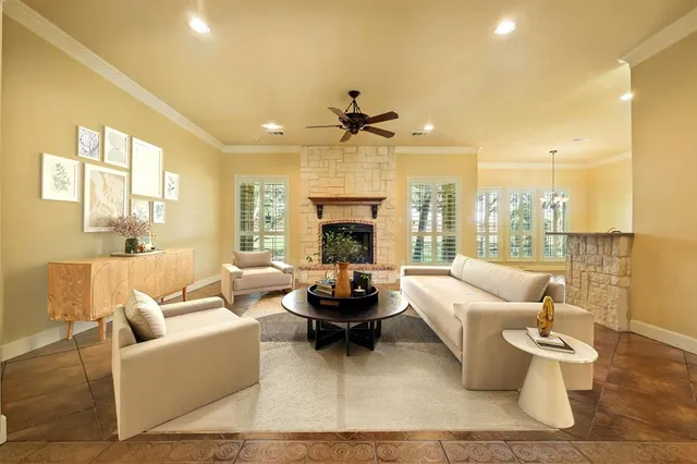 a view of an empty room with glass door