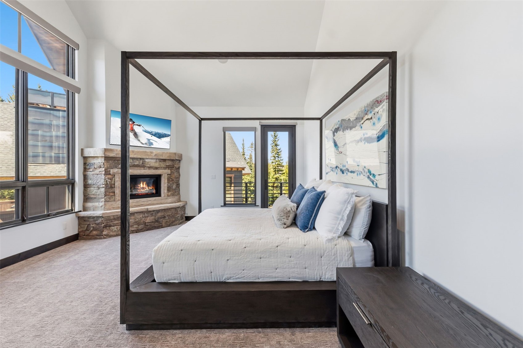 79 Cucumber Creek Road Breckenridge, CO 80424 - Photo 20 of 43 Gas fireplace and vaulted ceilings