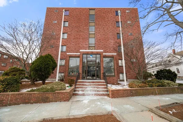 a front view of a building