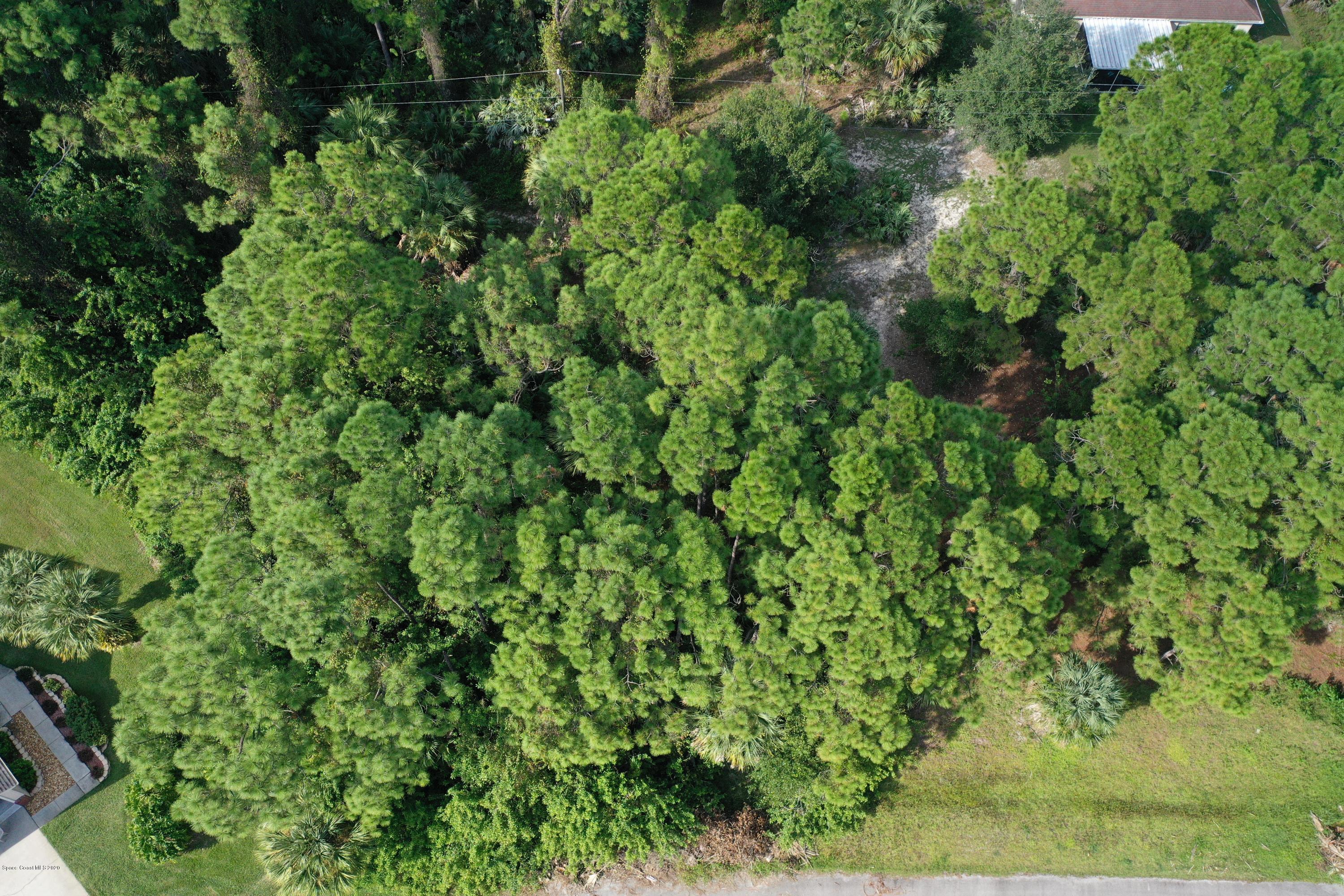 730 Gibbons Road Southwest Palm Bay, FL 32908 - Photo 1 of 11 an aerial view of residential house with outdoor space and trees all around